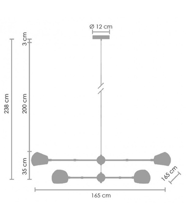 Lampa wisząca ASTRONOMY-6 biała 165 cm