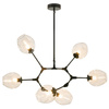 Lampa wisząca MODERN ORCHID-6 bursztynowo czarna 130 cm