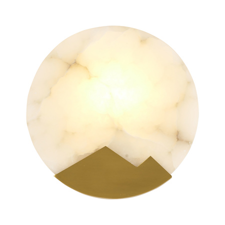 Lampa ścienna MARMO biały marmur i mosiądz 20cm
