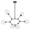 Lampa wisząca MODERN ORCHID-6 transparentno czarna 130 cm