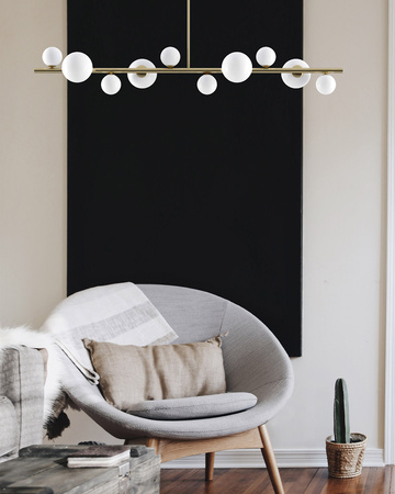 Lampa wisząca MILKY DROP złota 120 cm