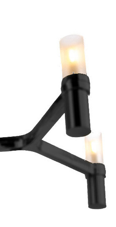 Lampa wisząca CANDLES-10 czarna 165 cm