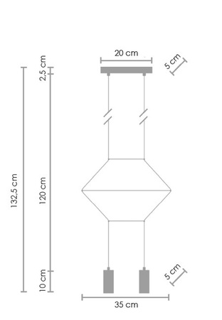 Lampa wisząca LINEA-2 czarna 35 cm