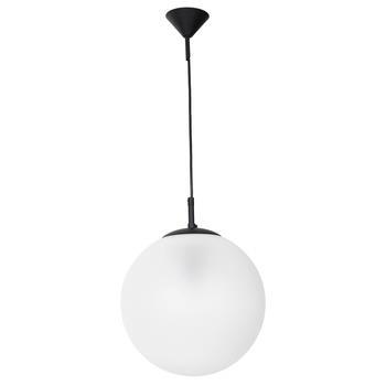 LAMPA WISZĄCA GLOBUS BLACK (mleczna kula)